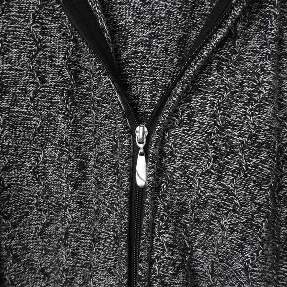 Allison Daley Black & White Full Zip Cardigan Sweater Petite Medium - Picture 3 of 7